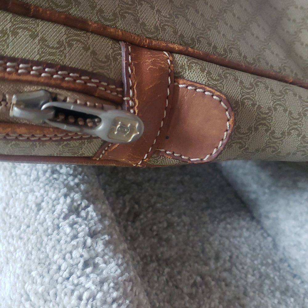 Celine Tan/Brown Leather/Coated Canvas Briefcase Document case Authentic Vintage - Picture 6 of 17